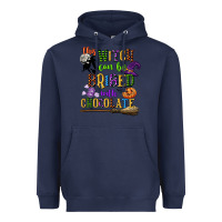 Navy this witch can be bribed with chocolate Heavyweight Hoodie - CowGirlArtShop