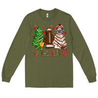 Army Green tis' the season american football christmas cakes bbs Long Sleeve Tee - BundleAndBundleShop