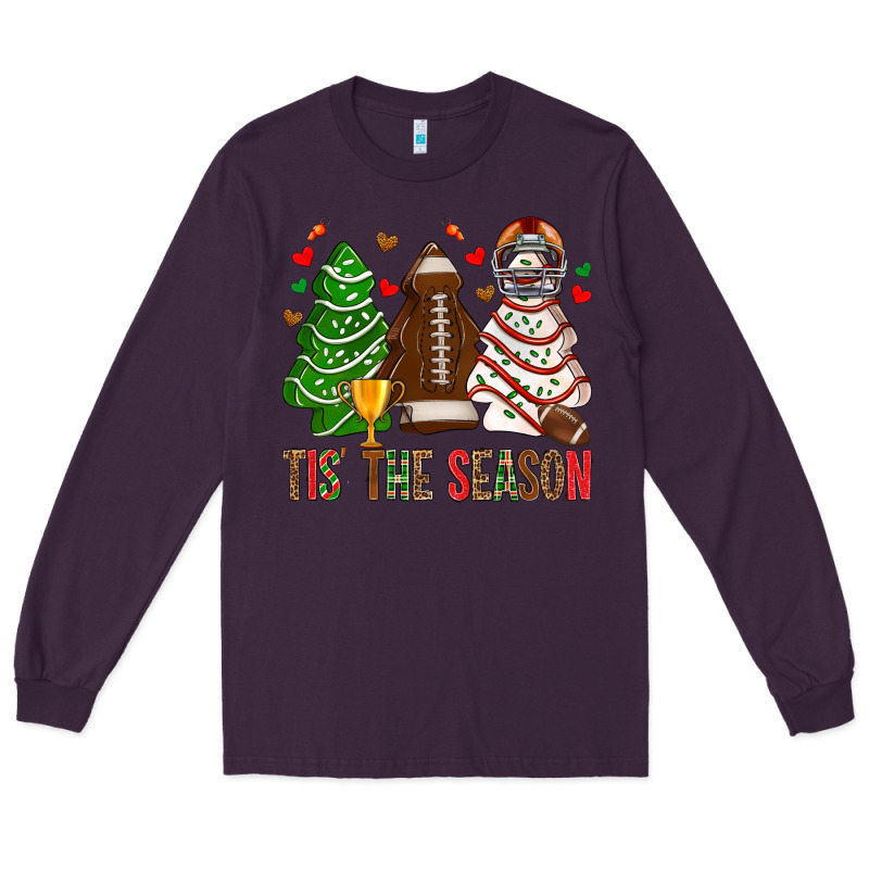 Tis' The Season American Football Christmas Cakes Bbs Long Sleeve Tee by BundleAndBundleShop | Teevron