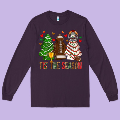 Tis' The Season American Football Christmas Cakes Bbs Long Sleeve Tee Designed By Bundleandbundleshop