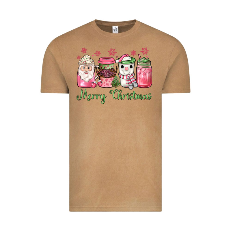 Pink  Merry Christmas Coffee Vintage Tee by JahusDesignShop | Teevron