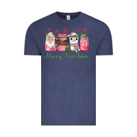 Vintage Denim pink  merry christmas coffee Vintage Tee - JahusDesignShop