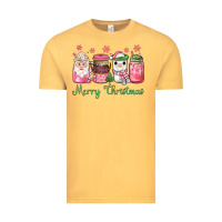 Vintage Mustard pink  merry christmas coffee Vintage Tee - JahusDesignShop
