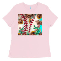Bubblegum Pink baseball leopard turquoise cactus sunflower Ladies Tee - JahusDesignShop