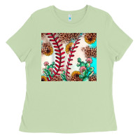 Matcha baseball leopard turquoise cactus sunflower Ladies Tee - JahusDesignShop