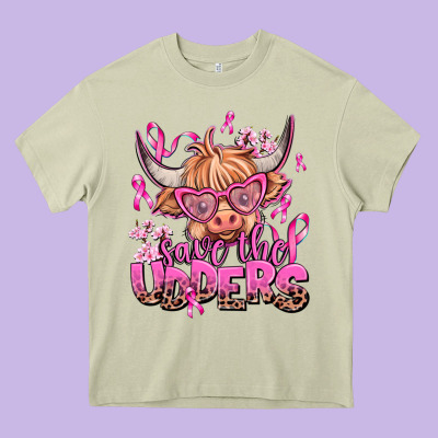 Save The Udders Heavy Core Tee Designed By Adodesignshop