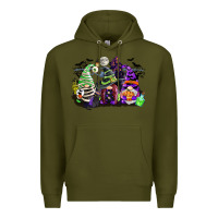 Army Green halloween gnome Premium Hoodie - CowGirlArtShop