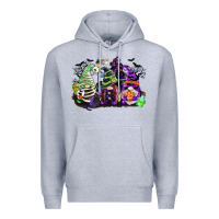 Heather Grey halloween gnome Premium Hoodie - CowGirlArtShop