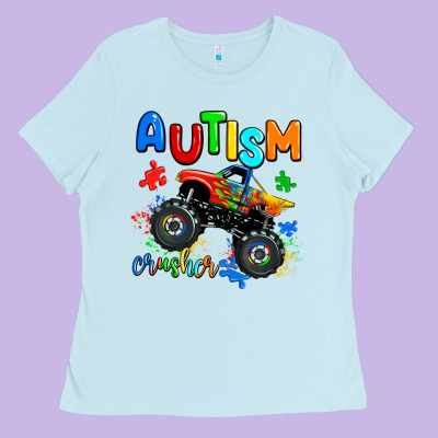 Autism Crusher Ladies Tee Designed By Adodesignshop