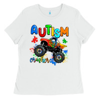 White autism crusher Ladies Tee - AdoDesignShop