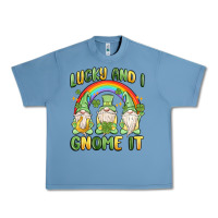 Pebble Blue lucky and i gnome it Urban Heavy Tee - MaliasSmallBusiness