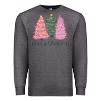 Charcoal Heather merry christmas trees Premium Sweatshirt - CowGirlArtShop