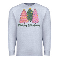 Heather Grey merry christmas trees Premium Sweatshirt - CowGirlArtShop
