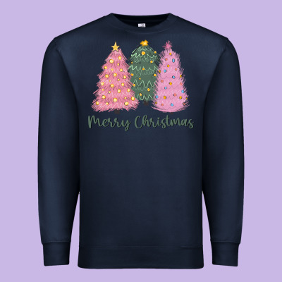 Merry Christmas Trees Premium Sweatshirt Designed By Cowgirlartshop
