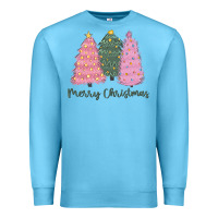 Ocean Blue merry christmas trees Premium Sweatshirt - CowGirlArtShop