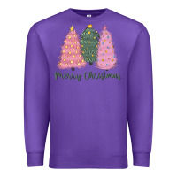 Purple merry christmas trees Premium Sweatshirt - CowGirlArtShop