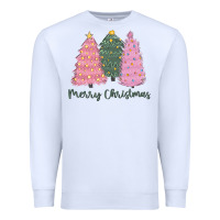 White merry christmas trees Premium Sweatshirt - CowGirlArtShop