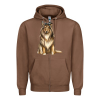 Chestnut collie with bandanna Zipper Hoodie - texasbilliewilder