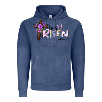 Vintage Denim easter he is risen matthew 28 6 Vintage Hoodie - Jasminsmagicworld