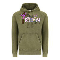 Vintage Olive easter he is risen matthew 28 6 Vintage Hoodie - Jasminsmagicworld