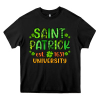 Black saint patrick university Heavy Core Tee - Artiststas