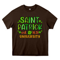 Chocolate Brown saint patrick university Heavy Core Tee - Artiststas