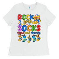 White rock your  world down syndrome Ladies Tee - Artiststas