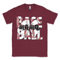 Burgundy baseball mama Classic Tee - CowhideDigitalArt