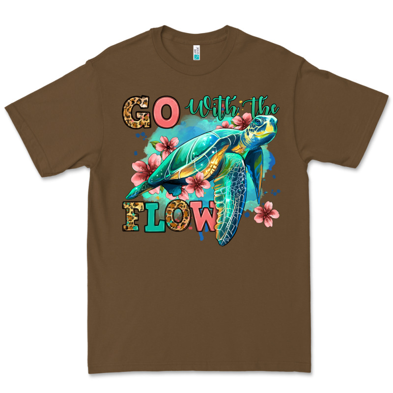 Go With The Flow Floral Turtle Premium Tee by Jasminsmagicworld | Teevron