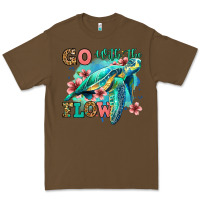 Cacao go with the flow floral turtle Premium Tee - Jasminsmagicworld