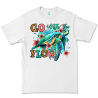 White go with the flow floral turtle Premium Tee - Jasminsmagicworld