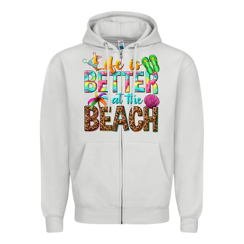 Life Is Better At The Beach Zipper Hoodie by NancyCooperArtShop | Teevron