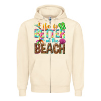 Sandshell Life is better at the beach Zipper Hoodie - NancyCooperArtShop