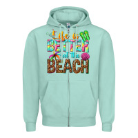 Seafoam Life is better at the beach Zipper Hoodie - NancyCooperArtShop