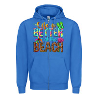 True Royal Life is better at the beach Zipper Hoodie - NancyCooperArtShop