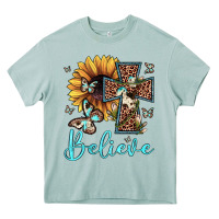 Arona believe leopard cross sunflower butterfly Heavy Core Tee - JahusDesignShop