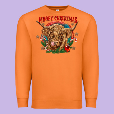 Mooey Christmas Premium Sweatshirt Designed By Cowgirlartshop