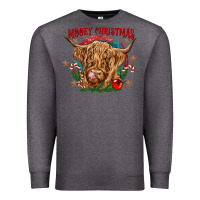 Charcoal Heather mooey christmas Premium Sweatshirt - CowGirlArtShop