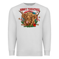 Dove Grey mooey christmas Premium Sweatshirt - CowGirlArtShop