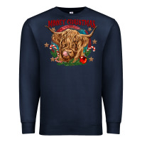 Navy mooey christmas Premium Sweatshirt - CowGirlArtShop