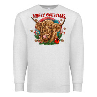 Oatmeal Heather mooey christmas Premium Sweatshirt - CowGirlArtShop