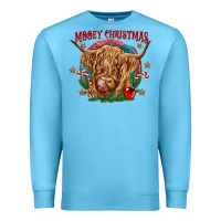 Ocean Blue mooey christmas Premium Sweatshirt - CowGirlArtShop