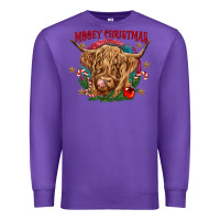 Purple mooey christmas Premium Sweatshirt - CowGirlArtShop