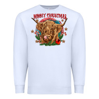 White mooey christmas Premium Sweatshirt - CowGirlArtShop