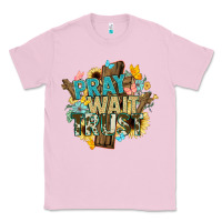 Bubblegum Pink pray wait trust crosses christian Classic Tee - NancyCooperArtShop