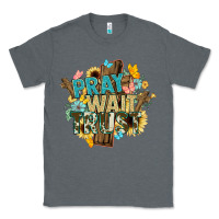 Charcoal Heather pray wait trust crosses christian Classic Tee - NancyCooperArtShop