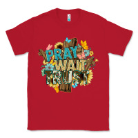 Red pray wait trust crosses christian Classic Tee - NancyCooperArtShop