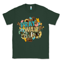 Sports Green pray wait trust crosses christian Classic Tee - NancyCooperArtShop