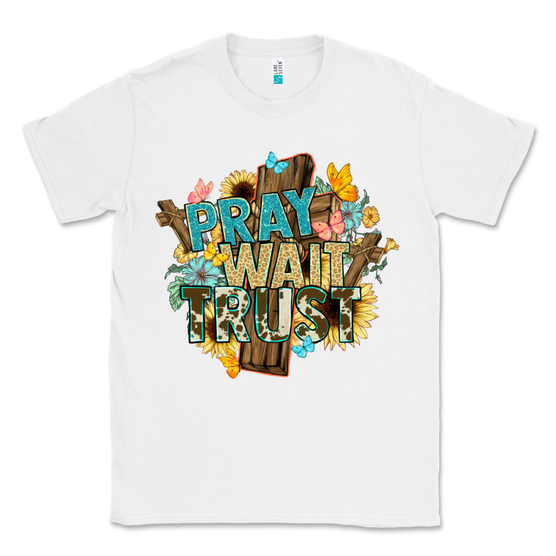 Pray Wait Trust Crosses Christian Classic Tee by NancyCooperArtShop | Teevron