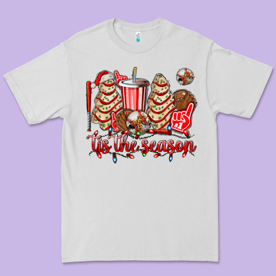 Tis The Season Christmas Tree  Cake Baseball Premium Tee Designed By Adodesignshop